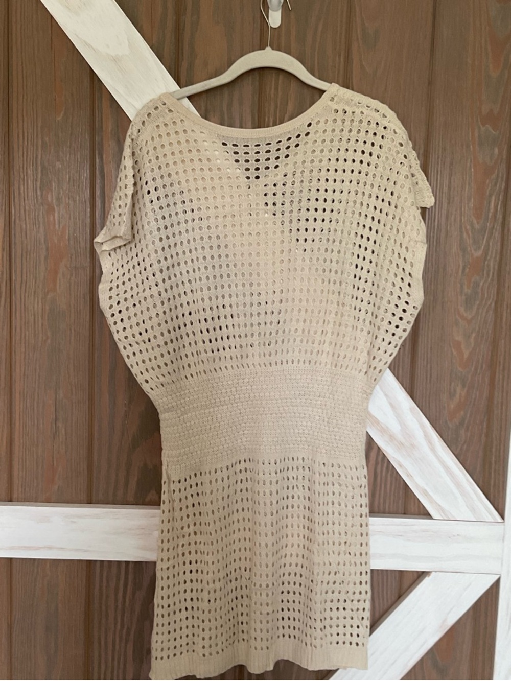 Cupshe Beige Crochet Knit Swim Coverup Dress - Picture 3 of 3
